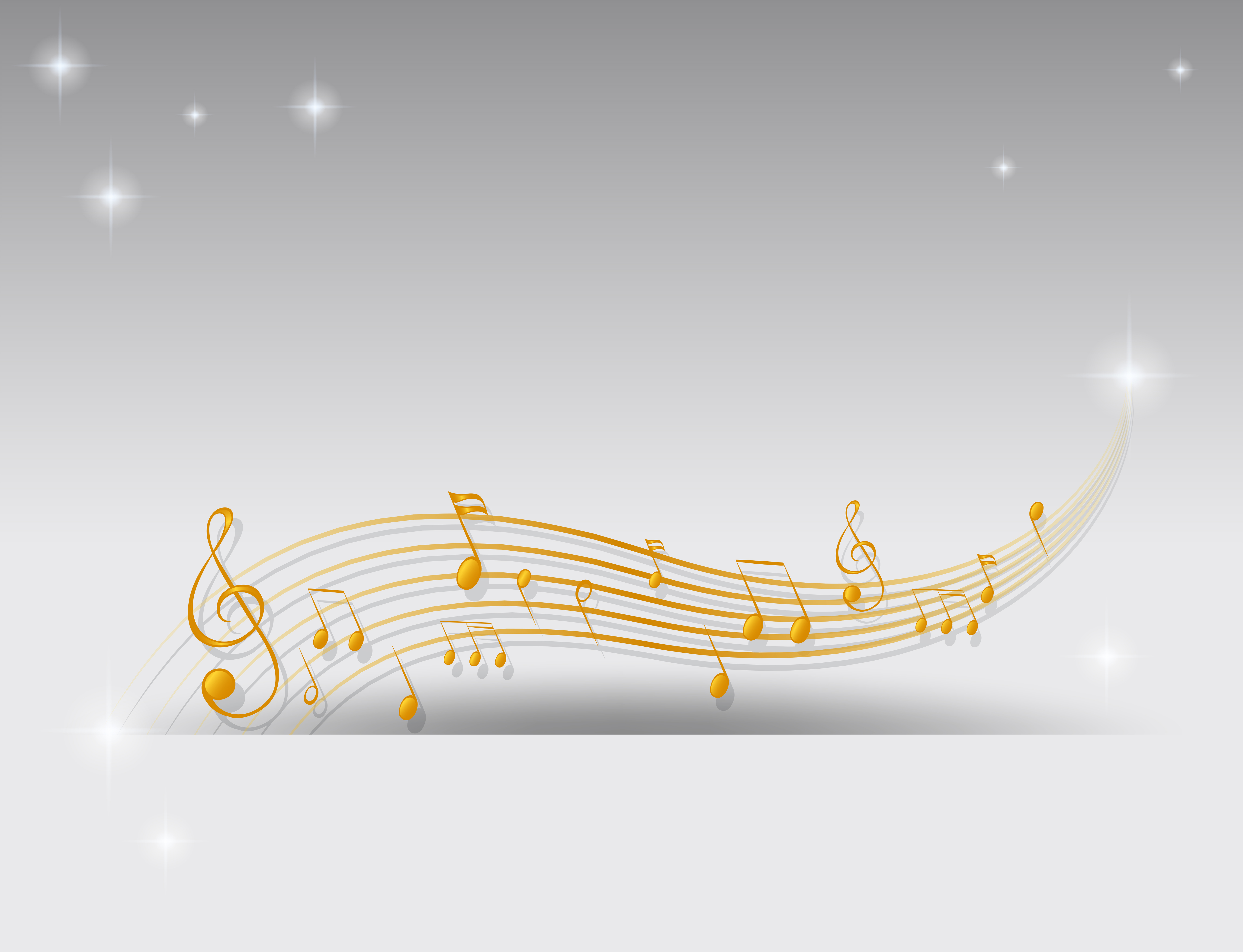 Background design with golden musical notes